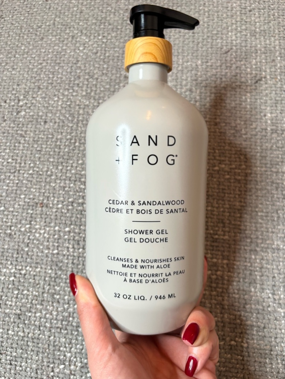 Sand + Fog Cedar Sandalwood Shower Gel 32 oz Body Wash Aloe